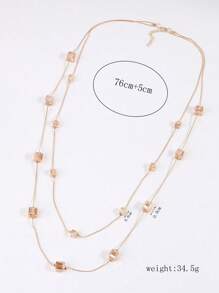 1入組時尚石頭裝飾長項鍊適用於女士日常裝飾