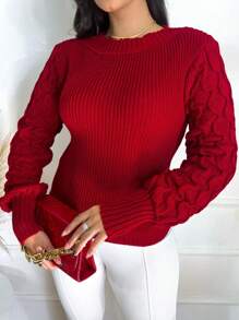 Women Sweaters - 紅色 - 查看 6