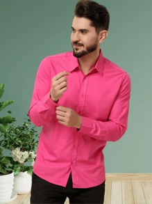 Men Shirts - ピンク - チェックする 3
