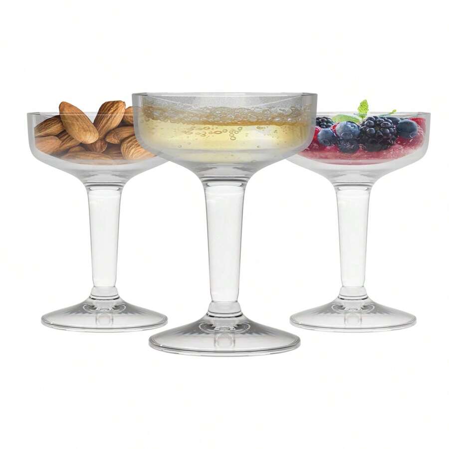 Copa Para Cocktail De Plástico Transparente (12 Piezas) - Blanco - Ver 1
