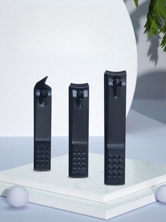 1/3pcs Nail Clippers, Suitable For Men And Women, Black Nail Cutter - Ideal For Thick Nails And Toenails, Available In Small, Large And Angled Styles