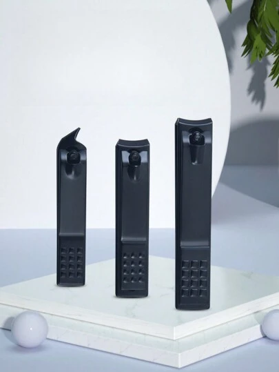 1/3 st nagelklippare, lämplig för män och kvinnor, svart nagelklippare - perfekt för tjocka naglar och tånaglar, finns i liten, stor och vinklad modell