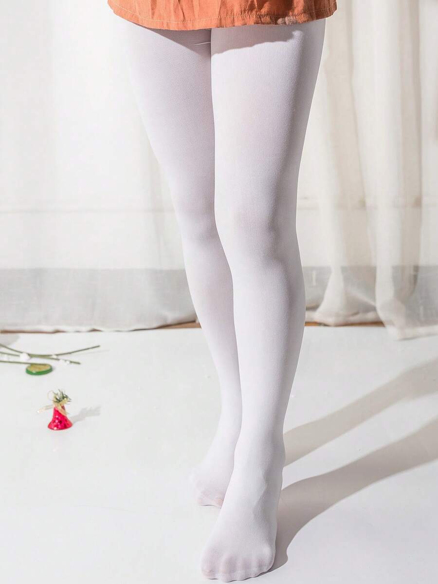 1入兒童芭蕾舞無縫舞蹈長襪 - 白色 - 查看 1