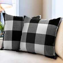 Zulay Home Buffalo Plaid Throw Pillow Covers - Bronze - View 2