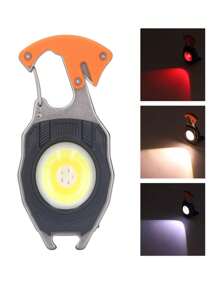 LED Lamp Flashlight Keychain With Can Opener For Camping Portable Emergency Light Rechargeable Multifunctional Led Cob Ultra Bright - Black - View 1