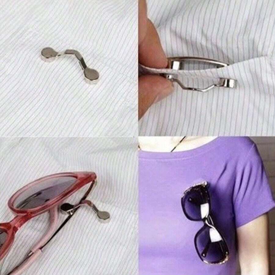 1PC Eyeglass Holder Hang Brooches Pin Bat Shape Glasses