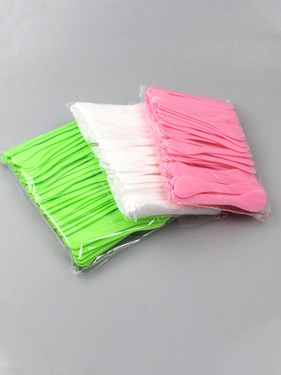 100 Miếng Dùng một lần Mini Nhựa Mỹ phẩm Xẻng Cái thìa , Pha trộn Gậy Đối với Kem dưỡng da mặt , Kem dưỡng mắt , Thuốc nhuộm tóc , DIY Mặt nạ , Bùn Pha trộn Công cụ - Nhiều màu - Xem 1