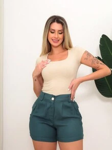 Vibe Women Shorts - 軍綠色 - 查看 1