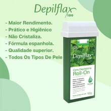 Kit 2 Hot Wax For Hair Removal Depilflax Roll-On Depilatory Waxing Refill - 薄荷 - 查看 3