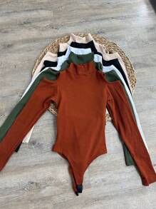 Women Bodysuits - 駝色 - 查看 1