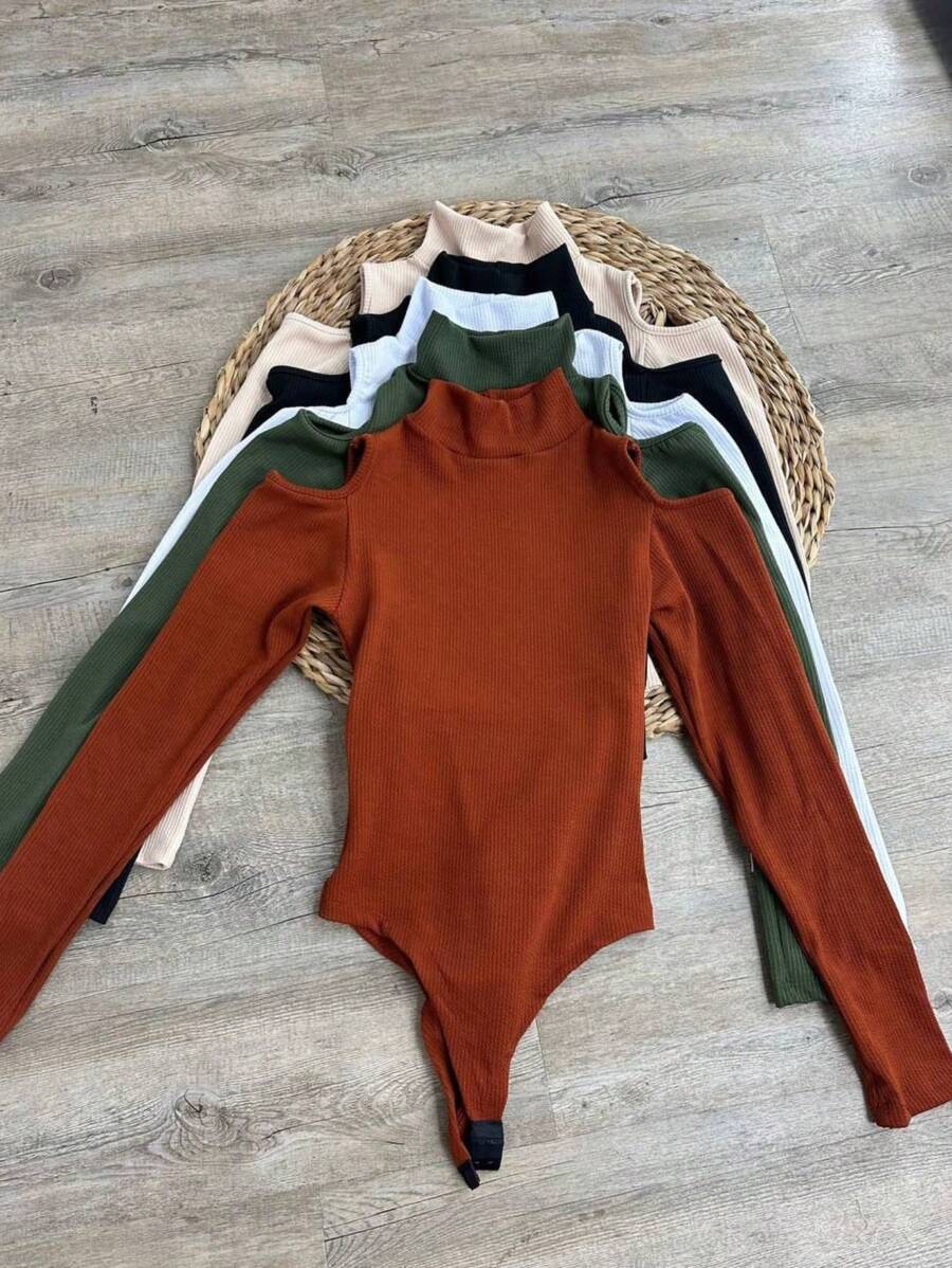 Women Bodysuits - 駝色 - 查看 1