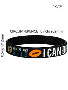 1 cái/3 cái Bóng bầu dục Bóng đá Silicone Băng tay Cao su Vòng tay - màu đen - Xem 2