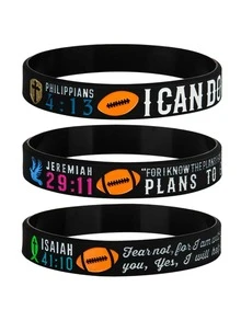 1 cái/3 cái Bóng bầu dục Bóng đá Silicone Băng tay Cao su Vòng tay - màu đen - Xem 3