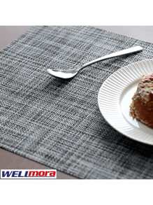 Classic Waterproof Woven Placemat Gray Color (30x45 Cm) Non-Slip, Spill-Proof And Stain-Proof Decorative Tablecloth - Tablecloths For Home Or Outdoor Dining