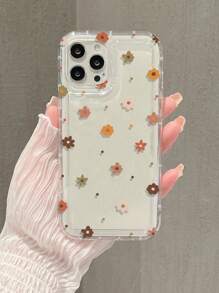 Floral Print Clear Case Compatible With IPhone&Samsung Galaxy