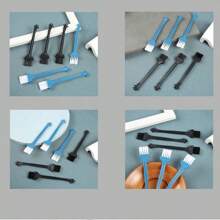 Six Two-Color Keyboard Cleaning Brushes, Camera Lenses, Knitted Brushes, Screen Dust Removal, Small Brush Accessories, Tools - Blue - View 4
