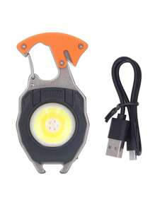 LED Lamp Flashlight Keychain With Can Opener For Camping Portable Emergency Light Rechargeable Multifunctional Led Cob Ultra Bright - Black - View 6