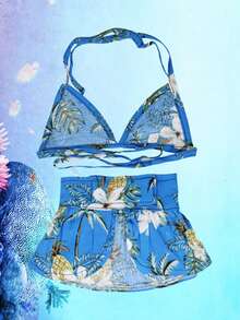 1pc Pet Bikini Set Swimsuit Beachwear For Cat And Dog, Suitable For Spring And Summer - Blue - View 2