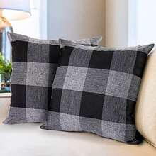 Zulay Home Buffalo Plaid Throw Pillow Covers - Bronze - View 9