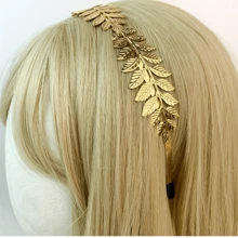 Diadema dorada con forma de corona de hojas de diosa griega - Dorado - Ver 6