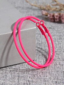 1對時尚簡約的荧光色女性日常佩戴耳环 - 紫色 - 查看 4