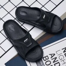 Men's Summer Beach Flip Flops Breathable Anti-Slip Korean-Style Soft Bottom Open-Toed Casual Sandals - Black - View 7