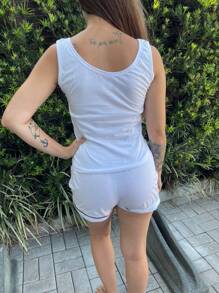 Women Pajama Sets White Set - trắng - Xem 2