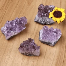 1pc Raw Amethyst Stones And Crystals Rock, Natural Amathesis Crystal Clusters, Geodes With Crystals,Real Amethyst Crystals Geode, Gemstones, Healing Crystals - one-size - View 6