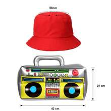 4 Piezas Kit De Disfraz De Hip Hop, Gorra, Gafas De Sol, Cadena De Oro, Accesorios De Rapero De Los Años 80/90 Para Fiesta De Cosplay - Rojo - Ver 3
