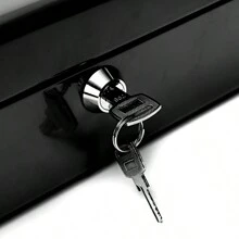 Money Safe Box With Keys And Security Lock Money Box With Money Tray, Metal Lock With Key Lock For Security - Black - View 4