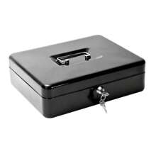 Money Safe Box With Keys And Security Lock Money Box With Money Tray, Metal Lock With Key Lock For Security - Black - View 1