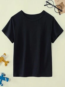 Girls' Short-Sleeved T-Shirt With Moon And Stars Print, Ramadan - 黑色 - 查看 2