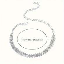 1件，闪亮合金手链，尽显优雅奢华风格，适合女性婚礼派对佩戴，亦可作为情人节配饰。 - 銀色 - 查看 6