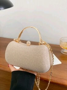 闪亮亮片，奢华迷你水晶装饰链条亮片盒包，晚宴手拿包，仿珍珠点缀，适合派对女孩、女士、新娘，完美适用于派对、婚礼、舞会、正式场合。这款闪亮优雅的斜挎钱包，女士晚宴手拿包，时尚蕾丝花卉图案，散发奢华气息。