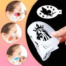 12張剪裁面部彩繪模板,牆壁相冊裝飾模板,手繪模板,畫手複印,塗鴉印花噴漆模板 Pet材料可水洗,可重複使用,適用於水彩繪畫,石頭繪畫,塗鴉相冊,刮畫等以及牆面,紙張,紡織品家具工藝品裝飾,適合剛入門的藝術創意繪畫套裝 - 乳白色 - 查看 4