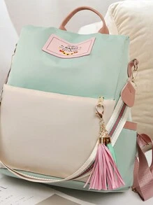 Small Size Women Oxford Cloth Backpack, Large Capacity Casual Travel Backpack, Suitable For Daily Commute, School Backpack - Green - View 4