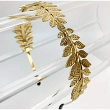 Diadema dorada con forma de corona de hojas de diosa griega - Dorado - Ver 3
