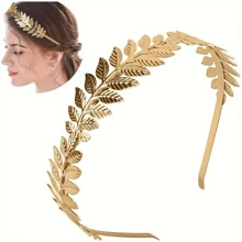 Diadema dorada con forma de corona de hojas de diosa griega - Dorado - Ver 2