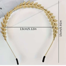 Diadema dorada con forma de corona de hojas de diosa griega - Dorado - Ver 5