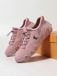 Zapatillas rosas de estilo vintage Nantucket Breeze para mujer, de color rosa , con un tono de color macaron, de diseño sencillo y romántico, adecuadas para uso casual, deportivo, de viaje, fitness, running, fiestas, compras, ir al trabajo, senderismo, actividades al aire libre y caminar, para primavera, verano, otoño e invierno. De color rosa, gris, negro y marrón , con suela antideslizante y transpirable, de cuero y diseño casual. - Rosa - Ver 3