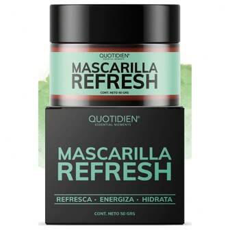 Mascarilla Facial Refrescante e Hidratante | Arcillas Puras (Kaolíin y Bentonita) + Aloe Vera+Xilitol | Limpia e Hidrata | Energiza y Suaviza | Desinflama y Refresca | Tonifica | 93% Ingredientes Naturales | Fragancias Artificiales | Sin Colorantes | Todo tipo de piel -50grs