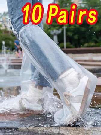 5 pares/10 pares de cubrezapatos desechables a prueba de lluvia, protectores de zapatos reutilizables resistentes al agua, útiles escolares, enfriamiento de verano, playa, viaje