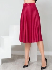 Women Skirts - Burgundy - View 4