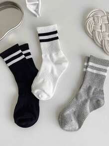 3pairs Sports Style Over Knee Socks, Versatile Design