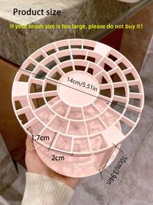 1pc Makeup Brush Organizer, Plastic Pen Holder 49 Holes Container For Large Capacity Round Pencil Holder, Brush Storage Tube