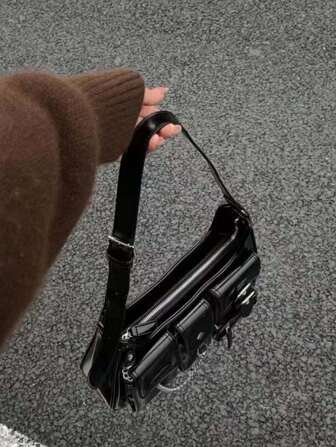 Style Motorcycle With Multiple Pockets, Perfect For Casual, Street Style, Party, Travel, Gathering And Gift Giving Occasions, Niche Design, Steampunk, Gothic, Y2K Shoulder Bag For Women, Cool Girls Street Wear, Perfect For Music Festival, 2000s Fashion Style Bag For Women