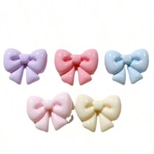 10pcs Assorted Cute Bow Cream Resin Accessories, Creative Shoe Decor, DIY Jewelry Materials, Hair Clips