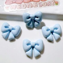 10pcs Assorted Cute Bow Cream Resin Accessories, Creative Shoe Decor, DIY Jewelry Materials, Hair Clips