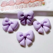 10pcs Assorted Cute Bow Cream Resin Accessories, Creative Shoe Decor, DIY Jewelry Materials, Hair Clips