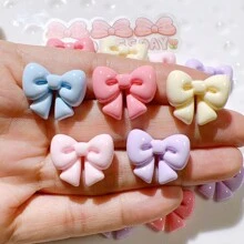 10pcs Assorted Cute Bow Cream Resin Accessories, Creative Shoe Decor, DIY Jewelry Materials, Hair Clips